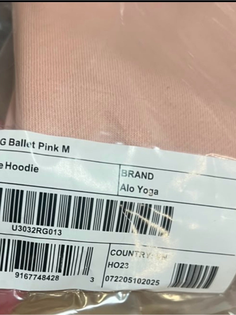 Alo Accolade Hoodie Sweatshirt - Ballet Pink (sku: U3032RG-pink) Size Small - Picture 2 of 2